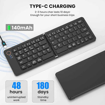 Portable Wireless Foldable Keyboard – Multi‑Device Compatible
