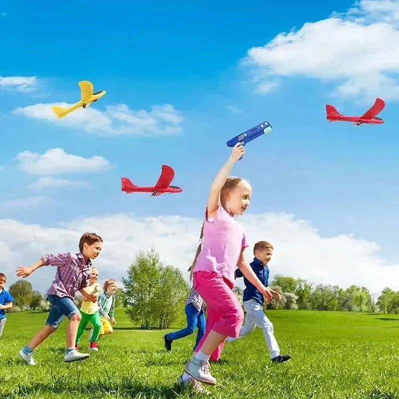 LED Airplane Launcher Gun Toy for Kids – Flying Glider