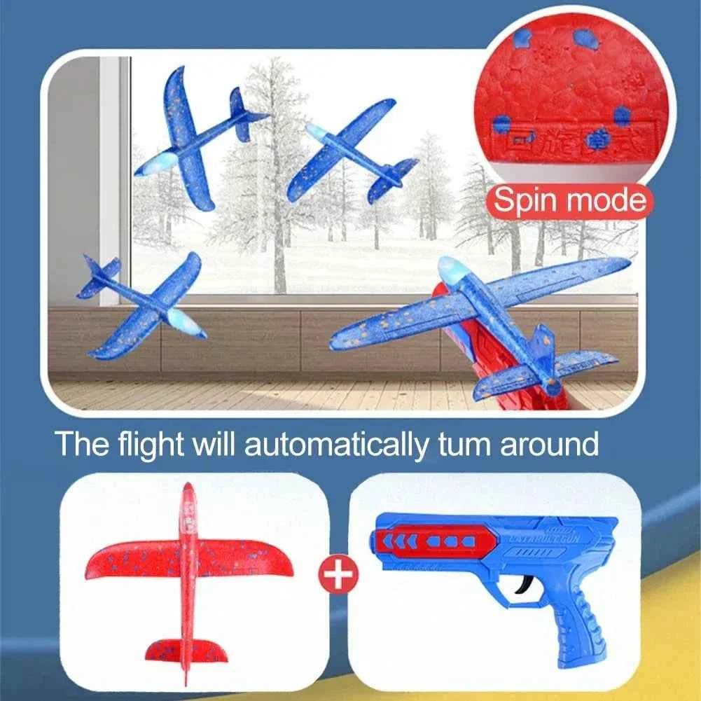 LED Airplane Launcher Gun Toy for Kids – Flying Glider
