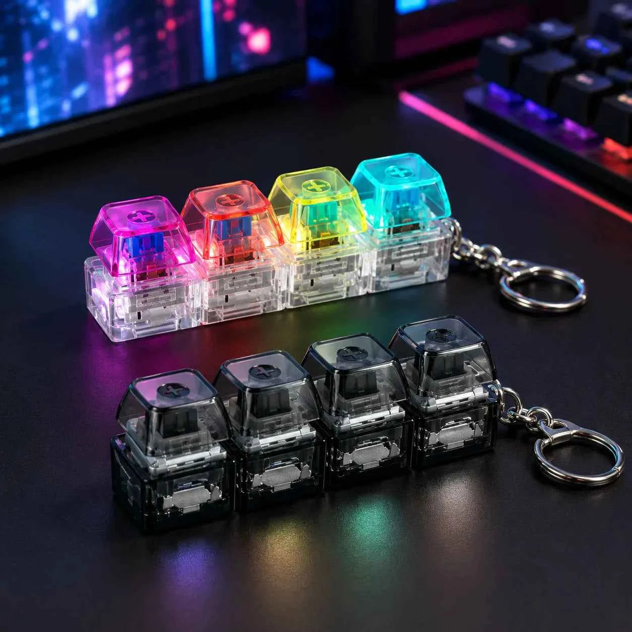 Keyboard Fidget Stress Relief Keychain for Kids & Adults