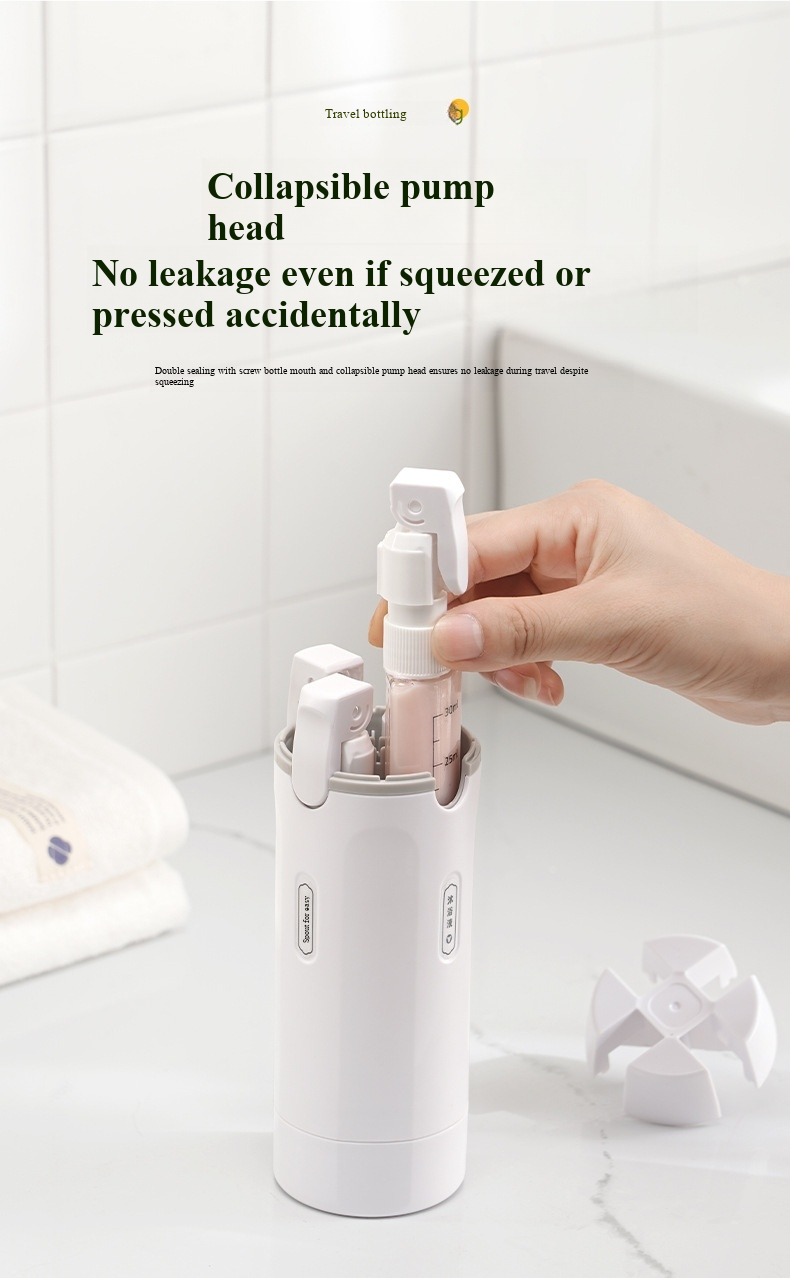 4-in-1 Sustainable Plastic Travel Dispenser Bottle