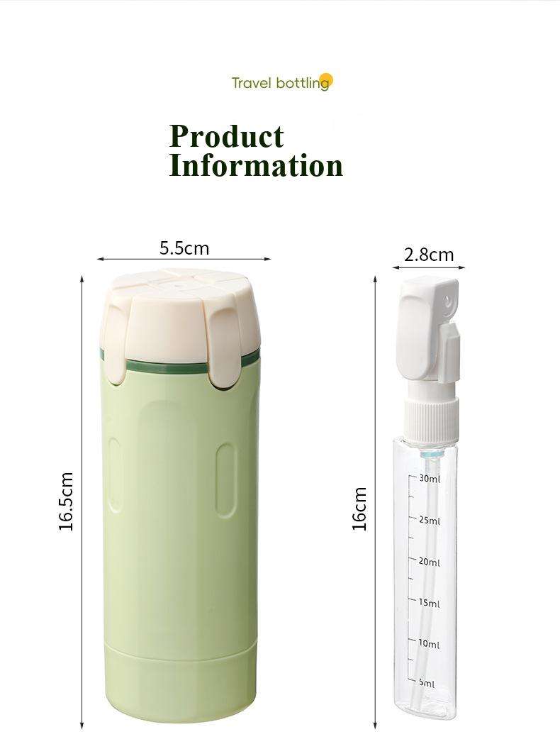 4-in-1 Sustainable Plastic Travel Dispenser Bottle