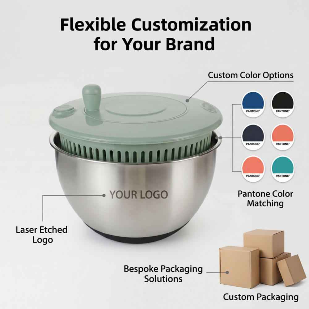 Salad Spinner Quick Drying Vegetable Dehydrator with Non Slip Base