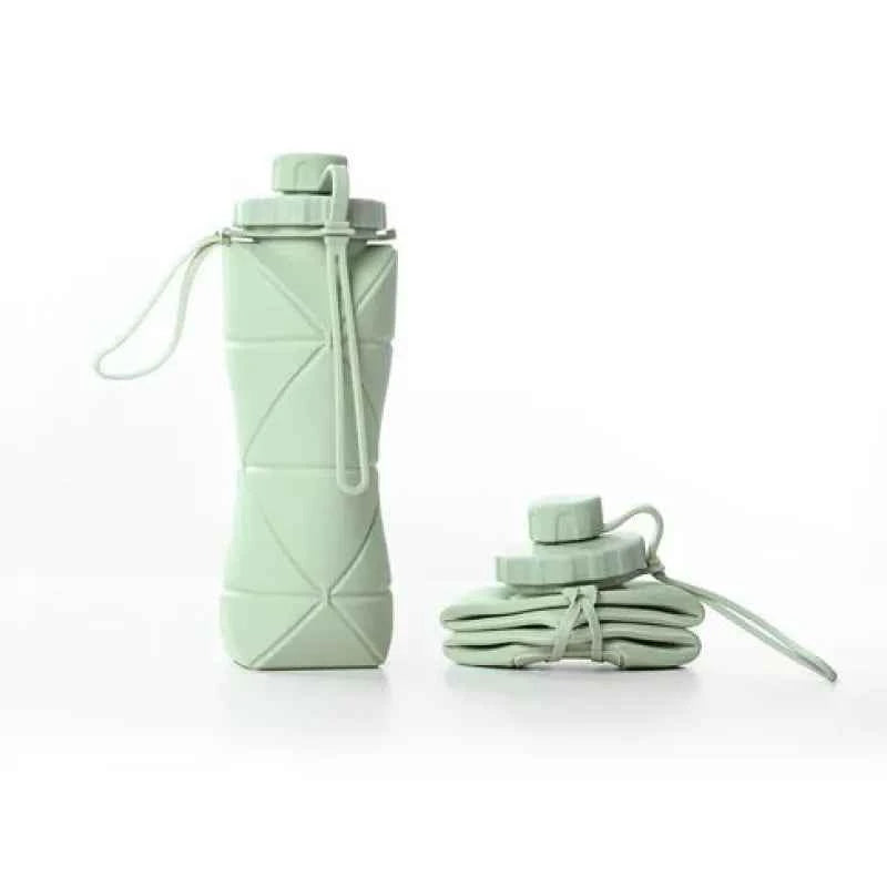 600ml Foldable Silicone Water Bottle – Reusable Leakproof Sports Bottle